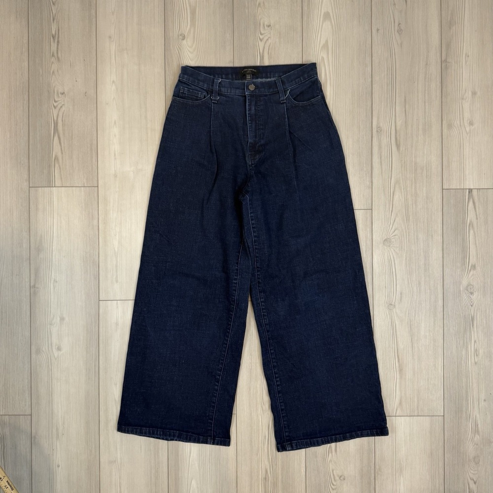 Banana Republic Sedona Wide-Leg Jeans‎ Women 29/8 Single Pleats Dark Wash